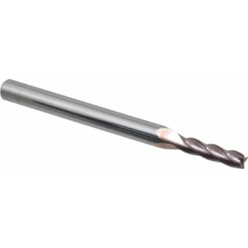 KYOCERA SGS 3/32, 3/8 LOC, 1/8 Shank Diam, 1-1/2 OAL, 4 Flute, Solid Carbide Square End Mill Single End, TiCN Finish,...